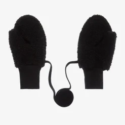 Black Bouclé Fleece Mittens