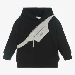 Black Cotton Biker Belt Bag Hoodie