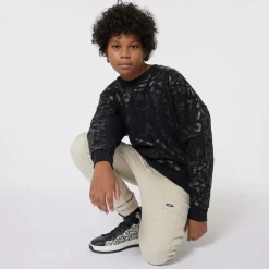 Black Cotton Jacquard Sweatshirt