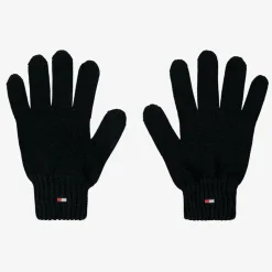 Black Cotton Knit Flag Gloves