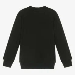 Black Cotton Teddy Bear Sweatshirt