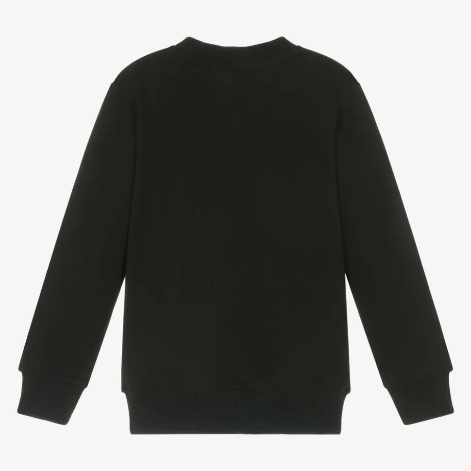 Black Cotton Teddy Bear Sweatshirt