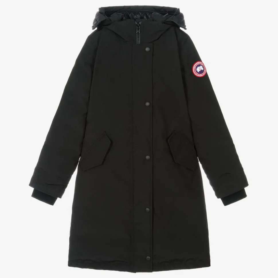 Black Down Padded Brittania Parka Coat