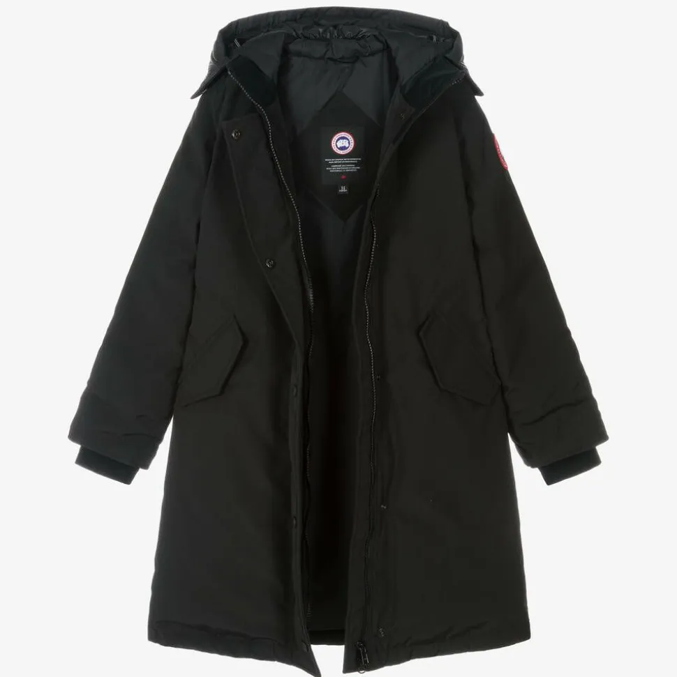 Black Down Padded Brittania Parka Coat