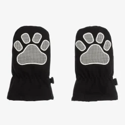 Black Down Padded Mittens