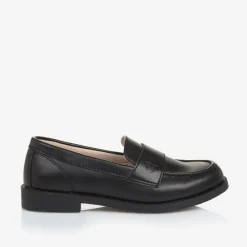 Black Faux Leather Loafers