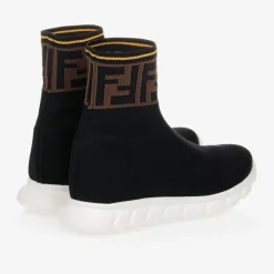 Black FF Logo Sock Trainers