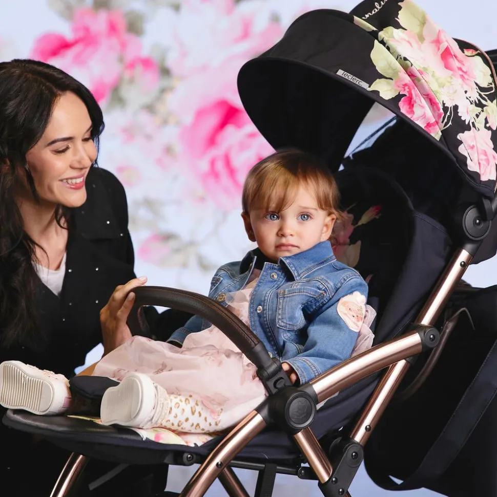 Black Floral Baby Stroller