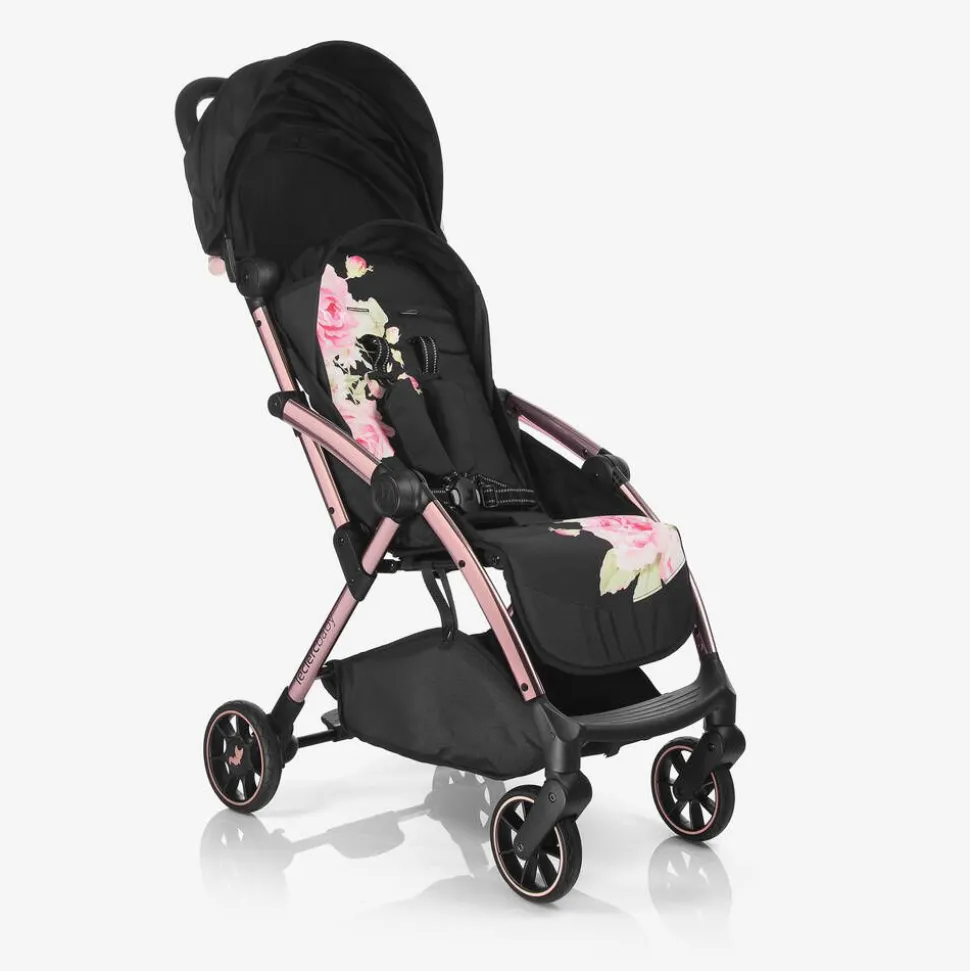 Black Floral Baby Stroller