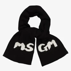 Black Knitted Cotton Scarf (151cm)