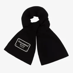 Black Knitted Wool Scarf