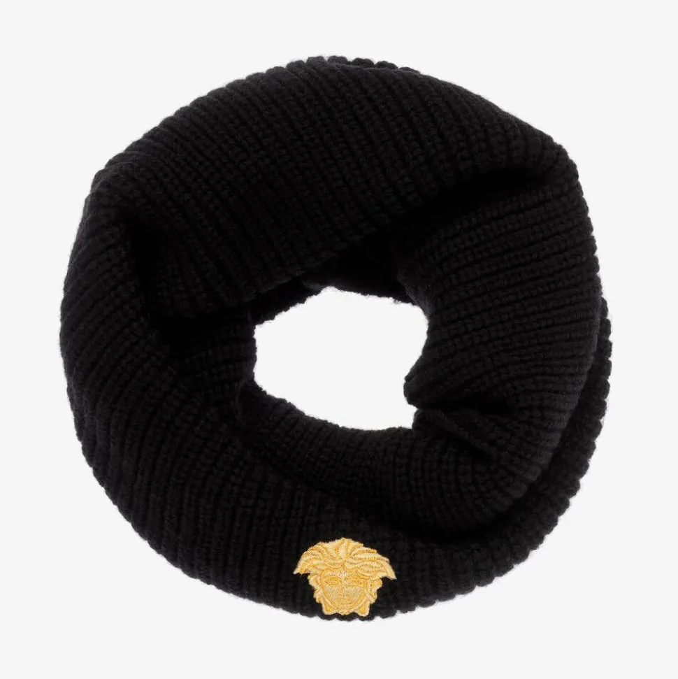 Black Knitted Wool Snood