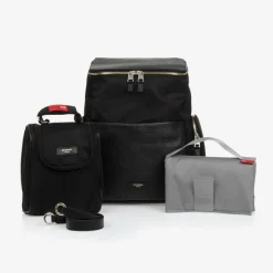 Black Leather Alyssa Changing Bag (38cm)