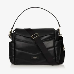 Black Leather Aria Compact Changing Bag (32cm)