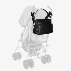 Black Leather Aria Compact Changing Bag (32cm)