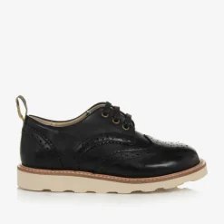 Black Leather Brogue Shoes