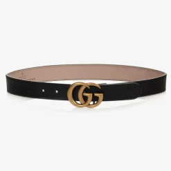 Black Leather GG Belt