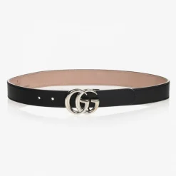 Black Leather GG Belt