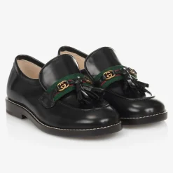 Black Leather Loafer Shoes
