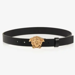 Black Leather Medusa Belt