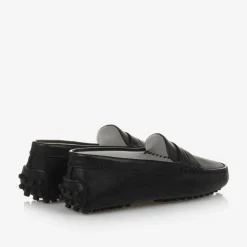 Black Leather Moccasin Shoes