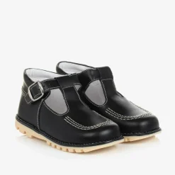 Black Leather T-Bar Shoes