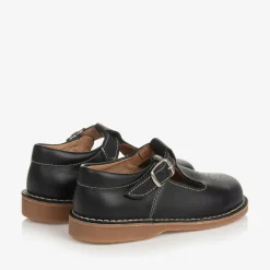 Black Leather T-Bar Shoes