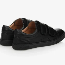 Black Leather Trainers