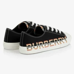 Black Logo Lace-Up Trainers