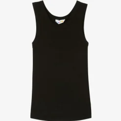Black Merino Wool & Silk Vest