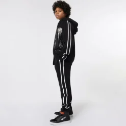 Black Milano Hooded Zip-Up Top