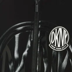 Black Milano Hooded Zip-Up Top