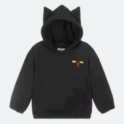 Black Organic Cotton Cat Hoodie