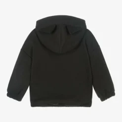 Black Organic Cotton Cat Hoodie