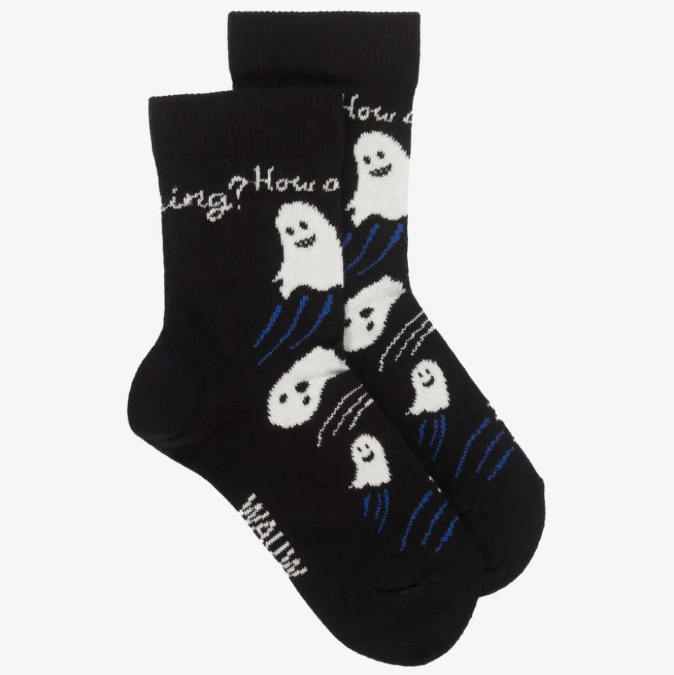 Black Organic Cotton Ghost Socks