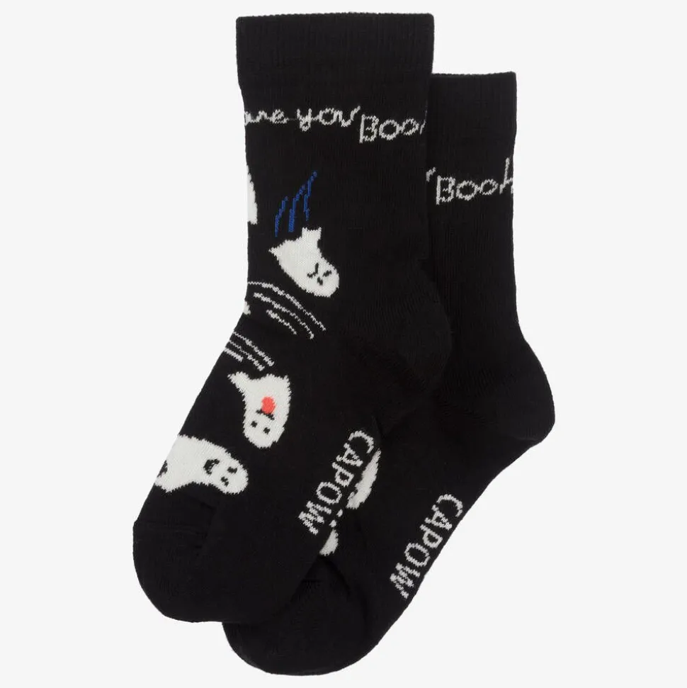 Black Organic Cotton Ghost Socks