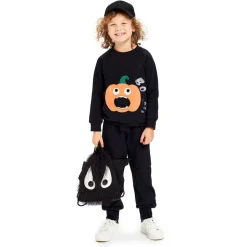 Black Organic Cotton Pumpkin Sweatshirt