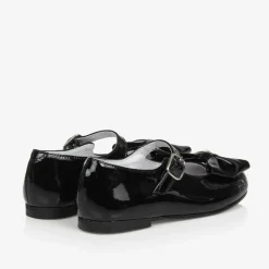 Black Patent Leather Bow Shoes