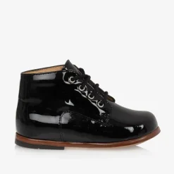 Black Patent Leather First Walker Boots