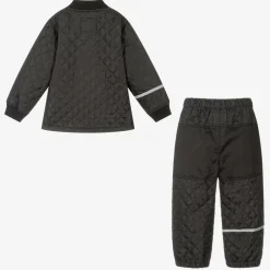 Black Quilted Jacket & Trouser Set