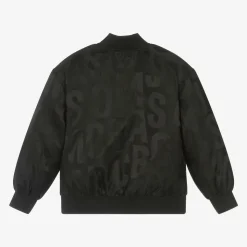 Black Satin Bomber Jacket
