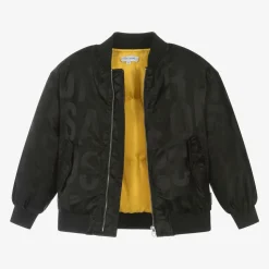 Black Satin Bomber Jacket