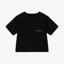 Black Script Logo Cotton Baby T-Shirt
