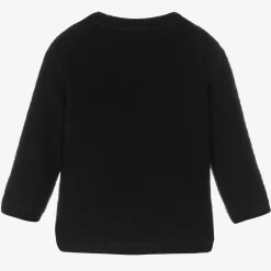 Black Thermal Wool Cardigan