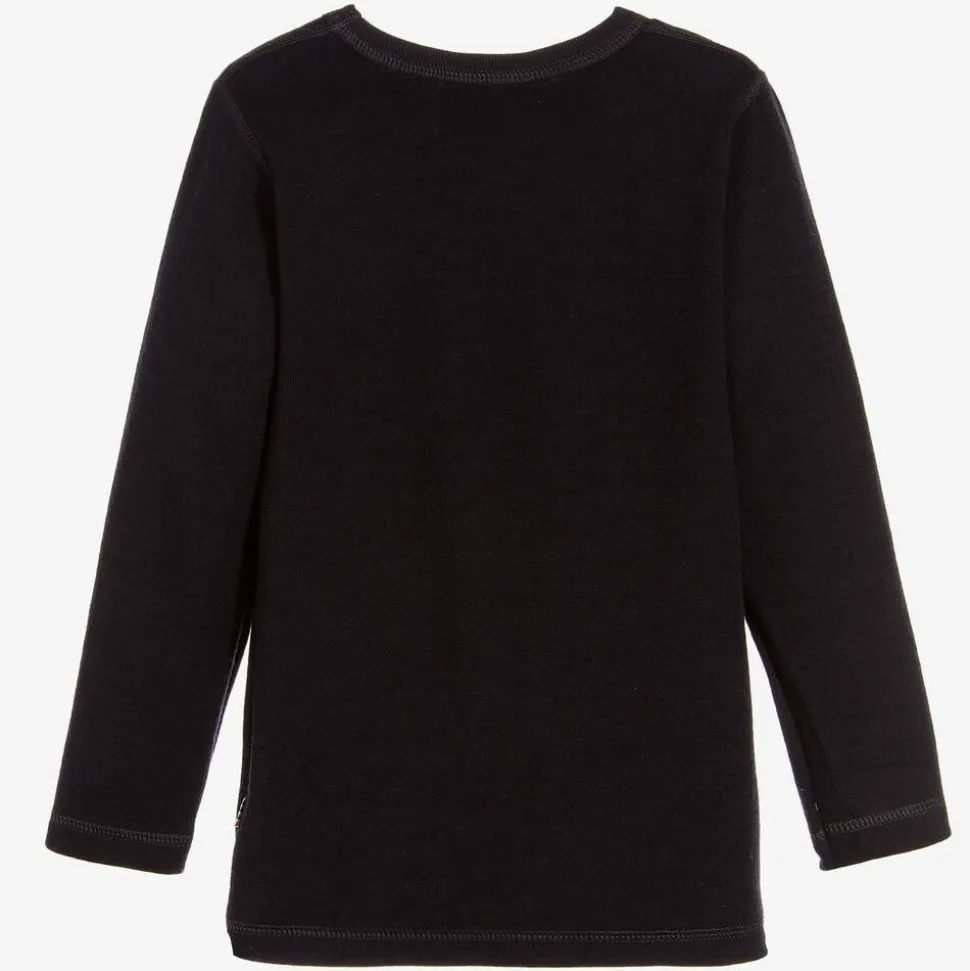 Black Thermal Wool Top