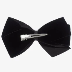 Black Velvet Bow Clip (12cm)