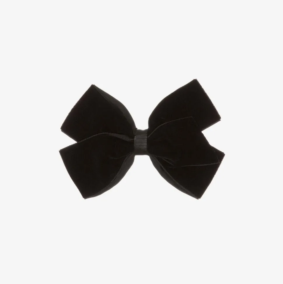 Black Velvet Bow Hair Clip (11cm)