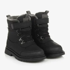 Black Waterproof Faux Leather Boots