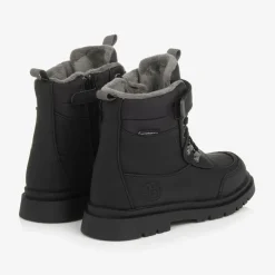Black Waterproof Faux Leather Boots