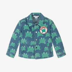 Blue & Green Frog Denim Jacket